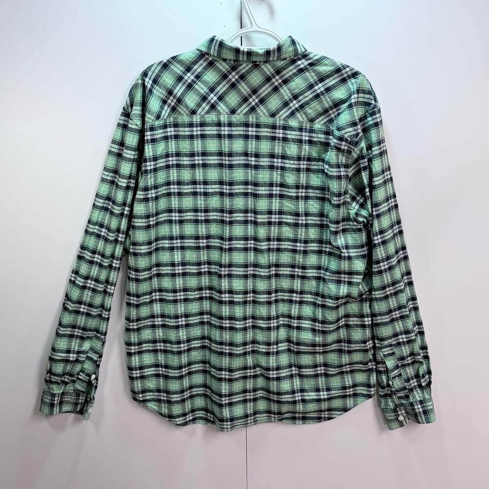 Lacoste Men's Long Sleeve Green Plaid Button Down Shirt - Picture 2 of 5
